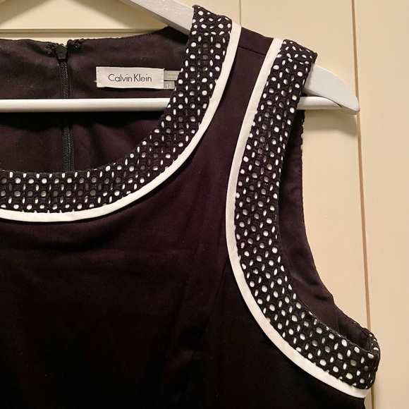 Calvin Klein Black & White Short Sleeve Party Dress Size 12 - Picture 3 of 7